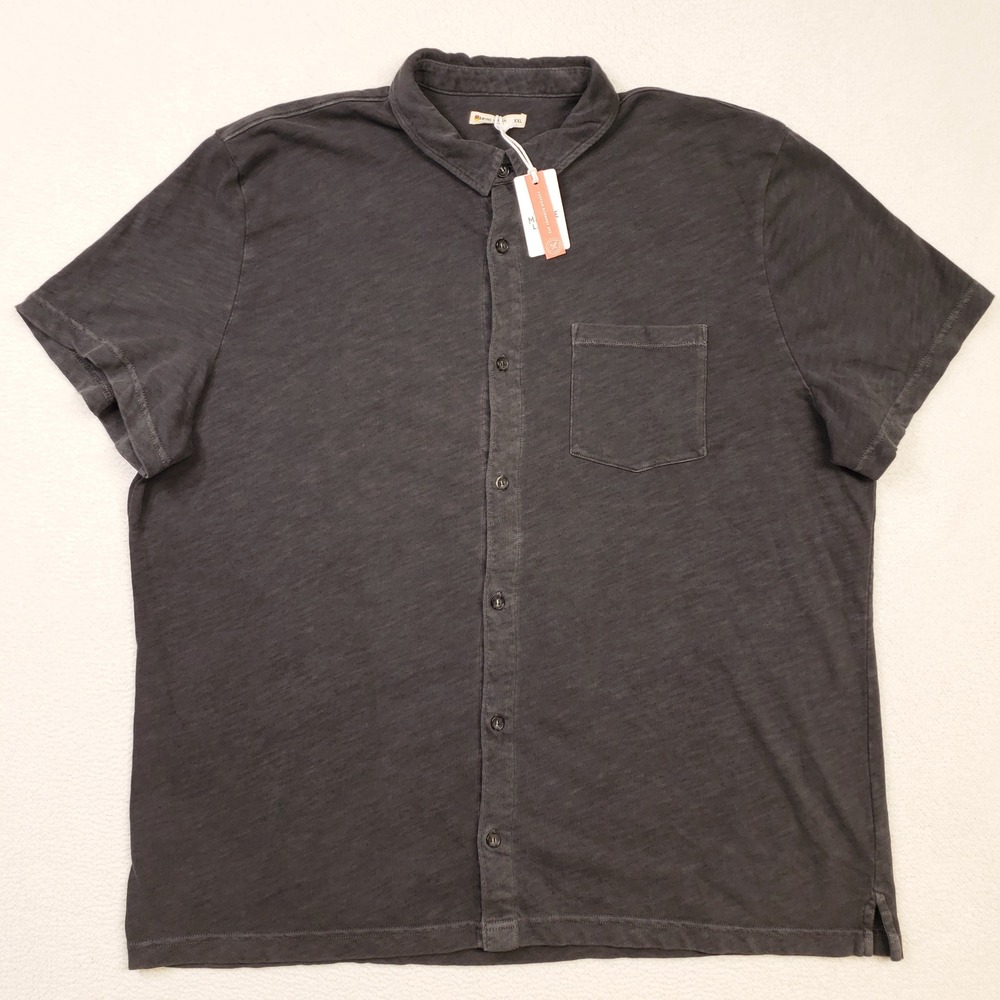 Marine Layer Button Down Mens XXL Gray Vintage Heavy Slub Forged Iron 16207 NEW
